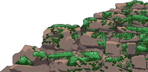 a large background sprite of a rock wall